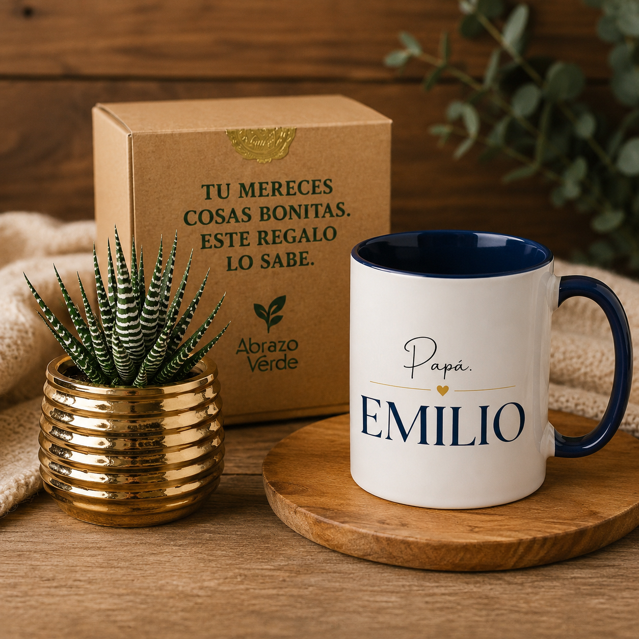 Box Taza Personalizada + Planta Natural