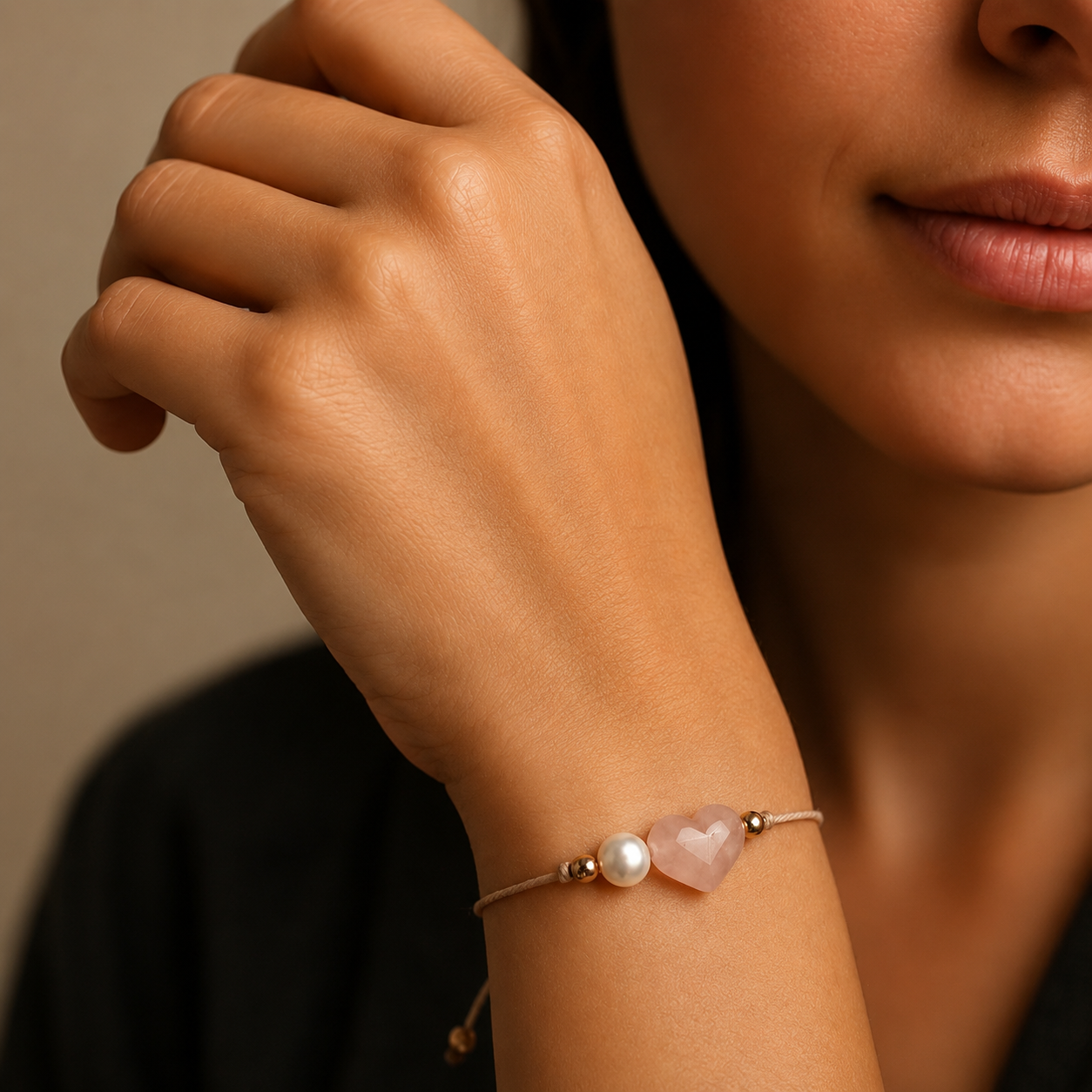 Corazón de Luz – Cuarzo Rosa y Perla