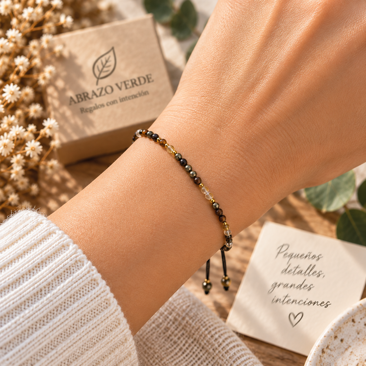 Pulsera del Dinero Esencial – Pirita, Ojo de Tigre y Citrino