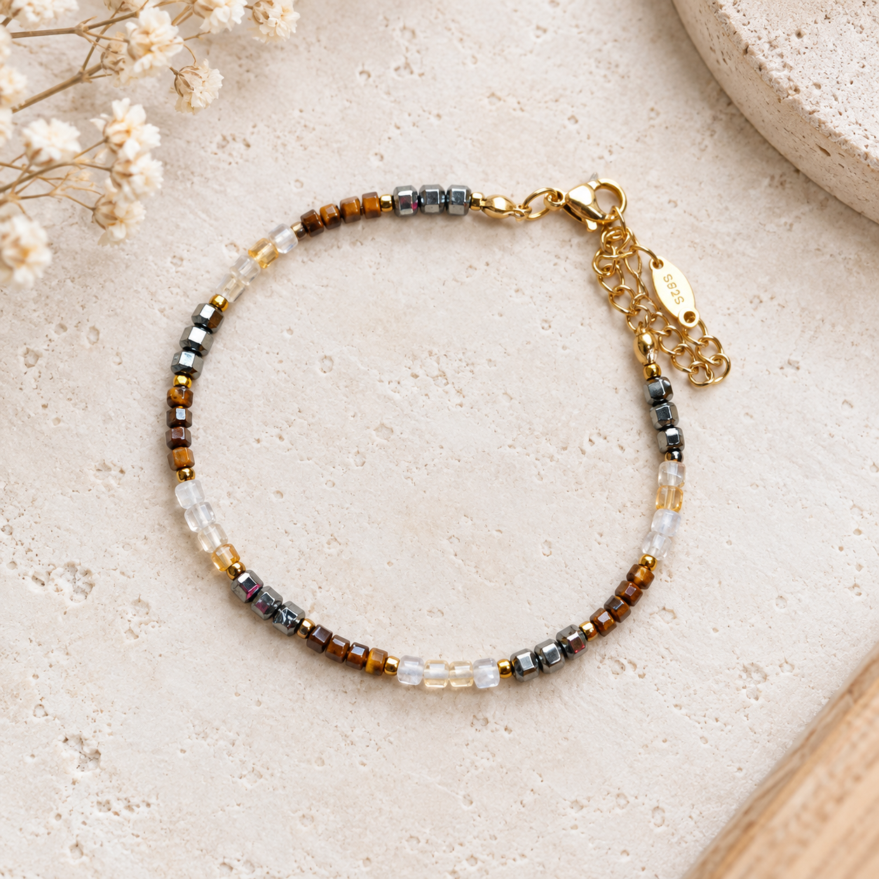 Pulsera del Dinero – Pirita, Ojo de Tigre y Citrino