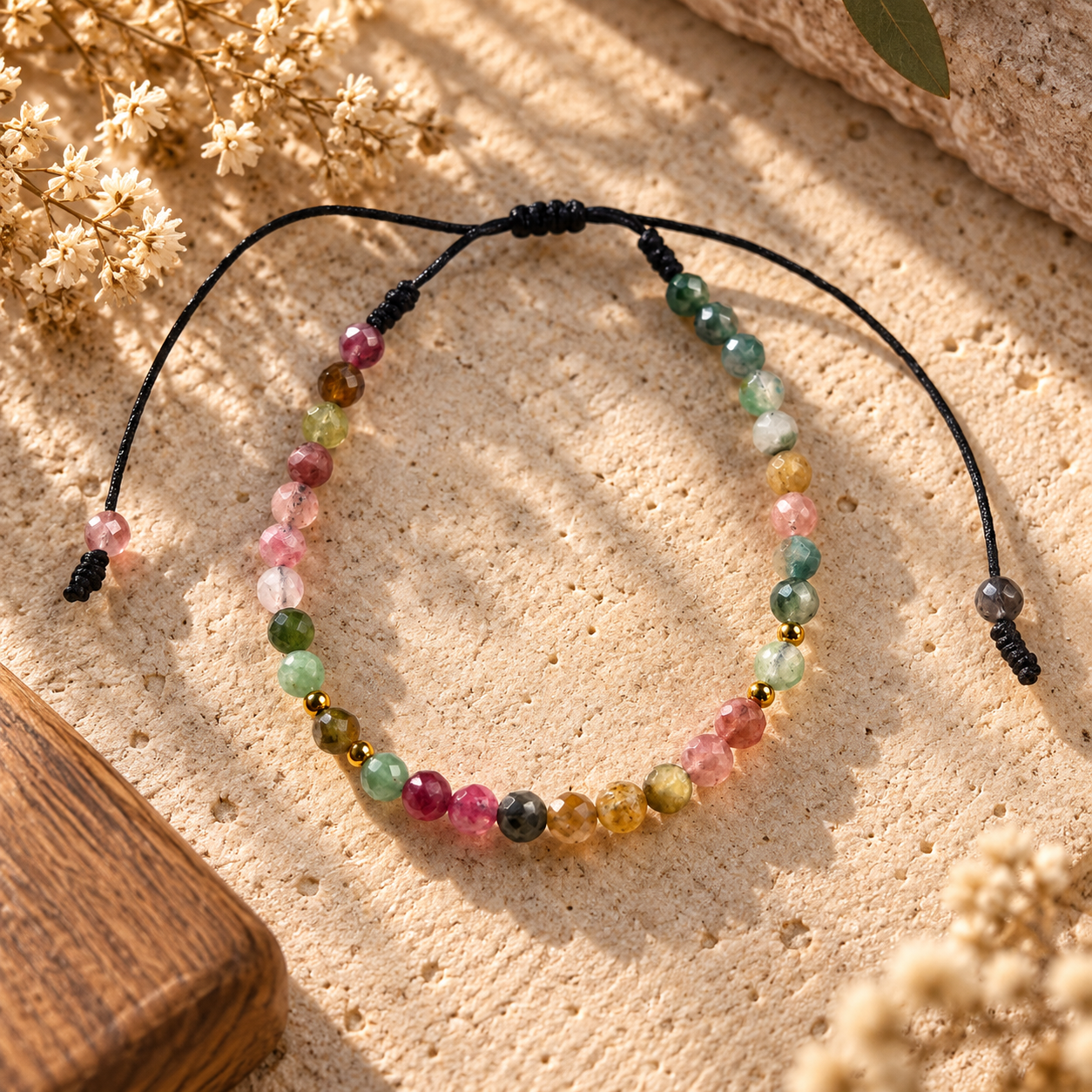 Pulsera Vitalidad de Turmalina Multicolor Natural
